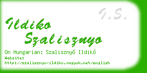 ildiko szalisznyo business card