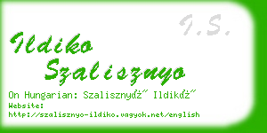 ildiko szalisznyo business card